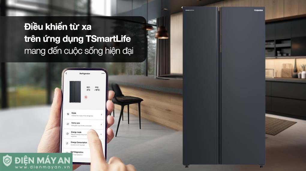 Tủ lạnh Toshiba Inverter 711 lít Side By Side GR-RS910WI-PMV(06)-MG